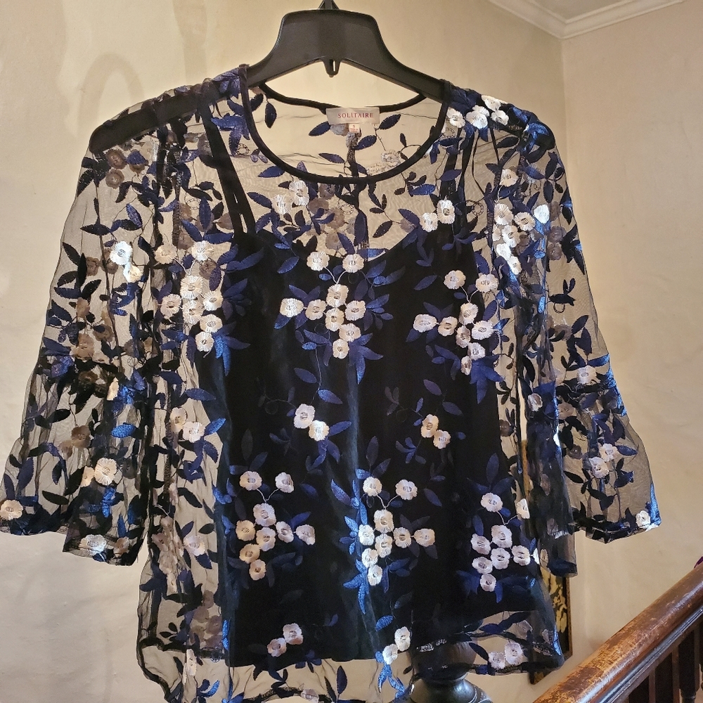 Womens Solitaire sheer top